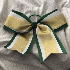 Green, Gold, White Cheer Bow